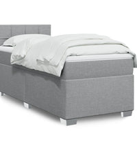 Boxspringbett mit Matratze Hellgrau 90x190 cm Stoff