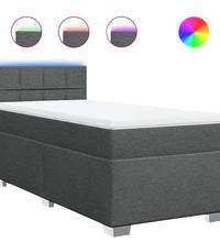 Boxspringbett mit Matratze Dunkelgrau 90x190 cm Stoff