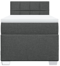 Boxspringbett mit Matratze Dunkelgrau 90x190 cm Stoff