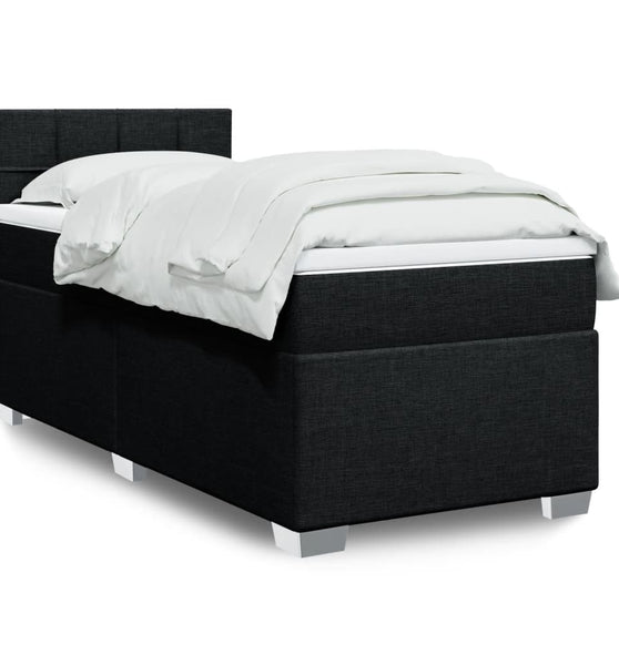Boxspringbett mit Matratze Schwarz 90x190 cm Stoff