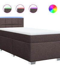 Boxspringbett mit Matratze Dunkelbraun 90x190 cm Stoff