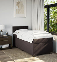 Boxspringbett mit Matratze Dunkelbraun 90x190 cm Stoff