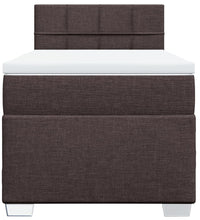 Boxspringbett mit Matratze Dunkelbraun 90x190 cm Stoff