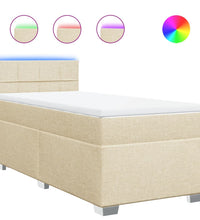 Boxspringbett mit Matratze Creme 90x190 cm Stoff