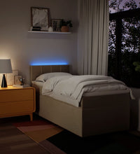 Boxspringbett mit Matratze Creme 90x190 cm Stoff