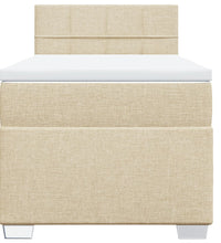 Boxspringbett mit Matratze Creme 90x190 cm Stoff