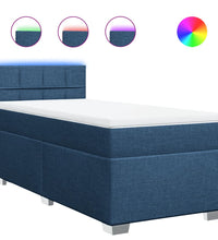 Boxspringbett mit Matratze Blau 90x190 cm Stoff