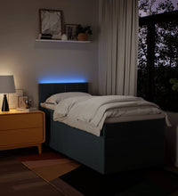 Boxspringbett mit Matratze Blau 90x190 cm Stoff
