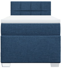 Boxspringbett mit Matratze Blau 90x190 cm Stoff