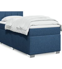 Boxspringbett mit Matratze Blau 90x190 cm Stoff