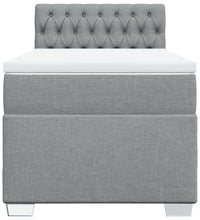 Boxspringbett mit Matratze Hellgrau 90x190 cm Stoff