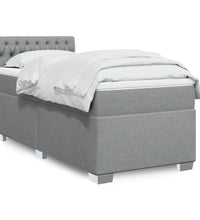 Boxspringbett mit Matratze Hellgrau 90x190 cm Stoff