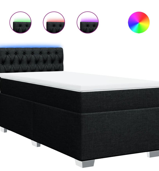 Boxspringbett mit Matratze Schwarz 90x190 cm Stoff