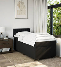 Boxspringbett mit Matratze Schwarz 90x190 cm Stoff