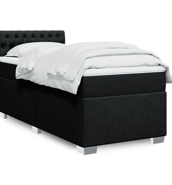 Boxspringbett mit Matratze Schwarz 90x190 cm Stoff