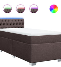 Boxspringbett mit Matratze Dunkelbraun 90x190 cm Stoff