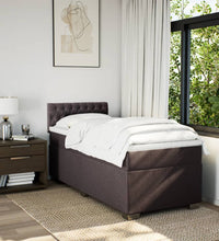 Boxspringbett mit Matratze Dunkelbraun 90x190 cm Stoff
