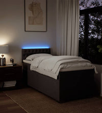 Boxspringbett mit Matratze Dunkelbraun 90x190 cm Stoff