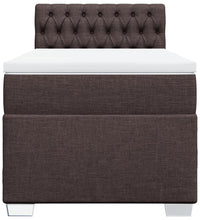 Boxspringbett mit Matratze Dunkelbraun 90x190 cm Stoff
