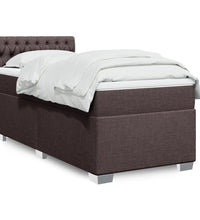 Boxspringbett mit Matratze Dunkelbraun 90x190 cm Stoff