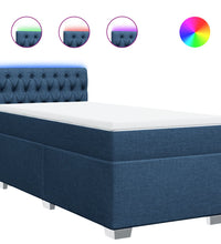 Boxspringbett mit Matratze Blau 90x190 cm Stoff