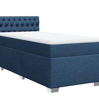 Boxspringbett mit Matratze Blau 90x190 cm Stoff