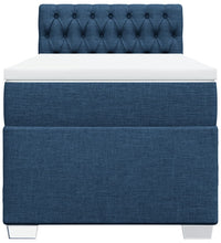 Boxspringbett mit Matratze Blau 90x190 cm Stoff