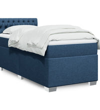 Boxspringbett mit Matratze Blau 90x190 cm Stoff