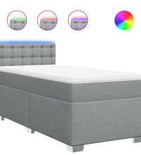 Boxspringbett mit Matratze Hellgrau 90x190 cm Stoff
