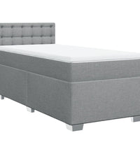 Boxspringbett mit Matratze Hellgrau 90x190 cm Stoff