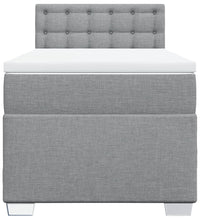 Boxspringbett mit Matratze Hellgrau 90x190 cm Stoff