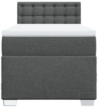 Boxspringbett mit Matratze Dunkelgrau 90x190 cm Stoff