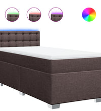 Boxspringbett mit Matratze Dunkelbraun 90x190 cm Stoff