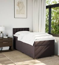 Boxspringbett mit Matratze Dunkelbraun 90x190 cm Stoff