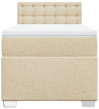 Boxspringbett mit Matratze Creme 90x190 cm Stoff
