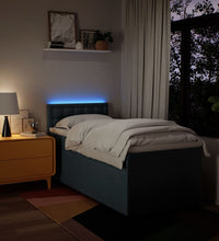 Boxspringbett mit Matratze Blau 90x190 cm Stoff