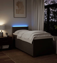 Boxspringbett mit Matratze Hellgrau 90x200 cm Stoff