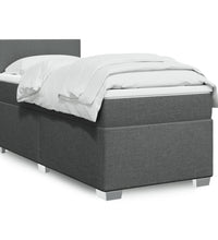 Boxspringbett mit Matratze Dunkelgrau 90x200 cm Stoff