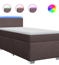 Boxspringbett mit Matratze Dunkelbraun 90x200 cm Stoff
