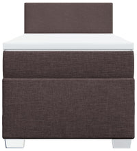 Boxspringbett mit Matratze Dunkelbraun 90x200 cm Stoff