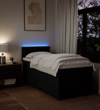 Boxspringbett mit Matratze Schwarz 90x200 cm Stoff