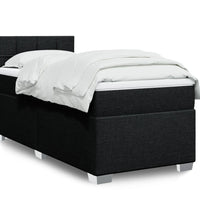Boxspringbett mit Matratze Schwarz 90x200 cm Stoff