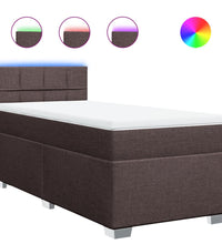 Boxspringbett mit Matratze Dunkelbraun 90x200 cm Stoff