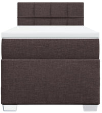 Boxspringbett mit Matratze Dunkelbraun 90x200 cm Stoff