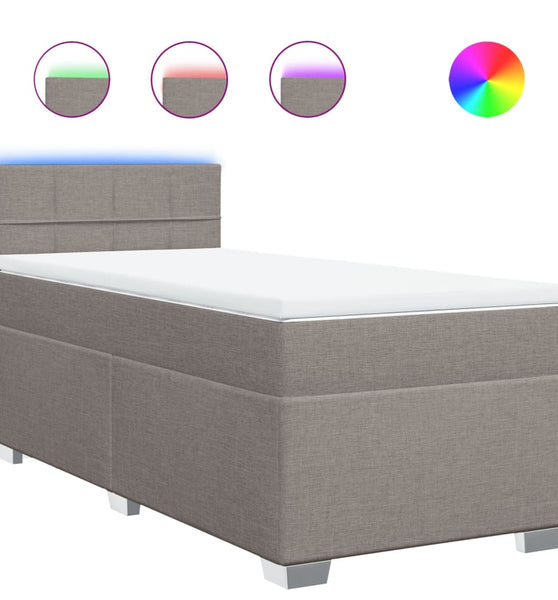 Boxspringbett mit Matratze Taupe 90x200 cm Stoff