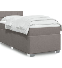 Boxspringbett mit Matratze Taupe 90x200 cm Stoff