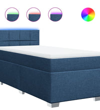 Boxspringbett mit Matratze Blau 90x200 cm Stoff