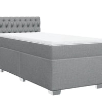Boxspringbett mit Matratze Hellgrau 90x200 cm Stoff