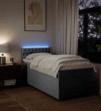 Boxspringbett mit Matratze Hellgrau 90x200 cm Stoff