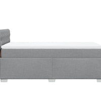 Boxspringbett mit Matratze Hellgrau 90x200 cm Stoff